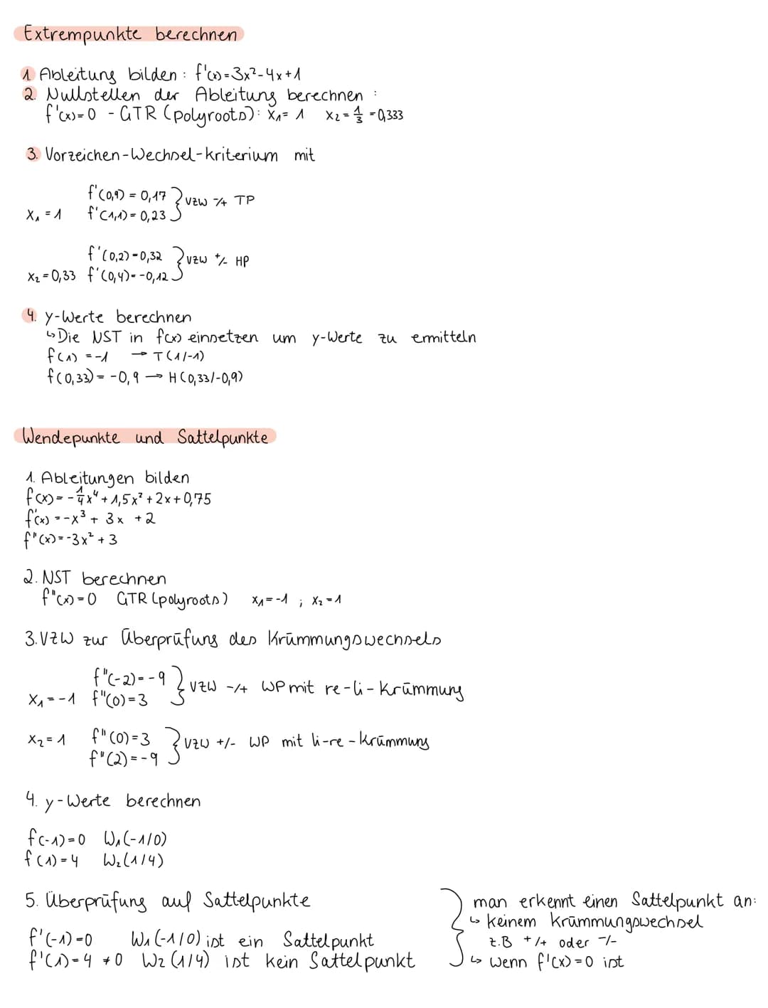 Randbetrachtung (wenn ein Intervall gegeben ist z.B. Ost ≤13)
Bei Extrempunkten: Rand extrema and Nullstellen in f(x) einsetzen
↳ Die y-Wert