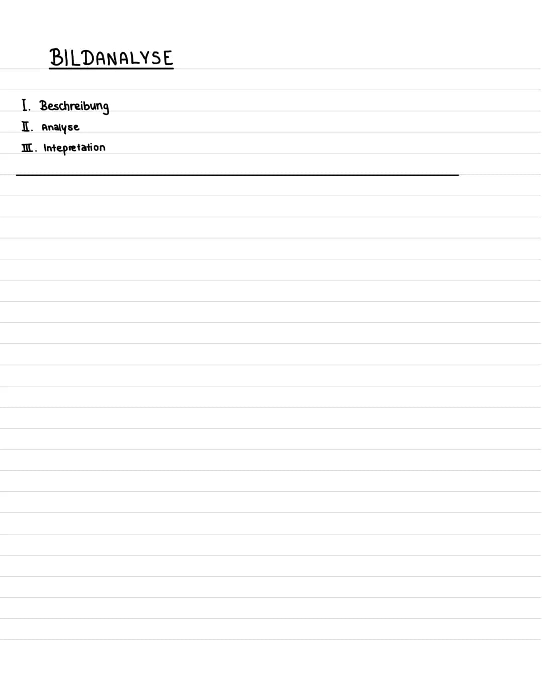 BILDANALYSE
I. Beschreibung
I. Analyse
III. Intepretation I. Beschreibung
I.1 Daten (Künstler in, Titel, Entstehungszeit, Material/Technik, 