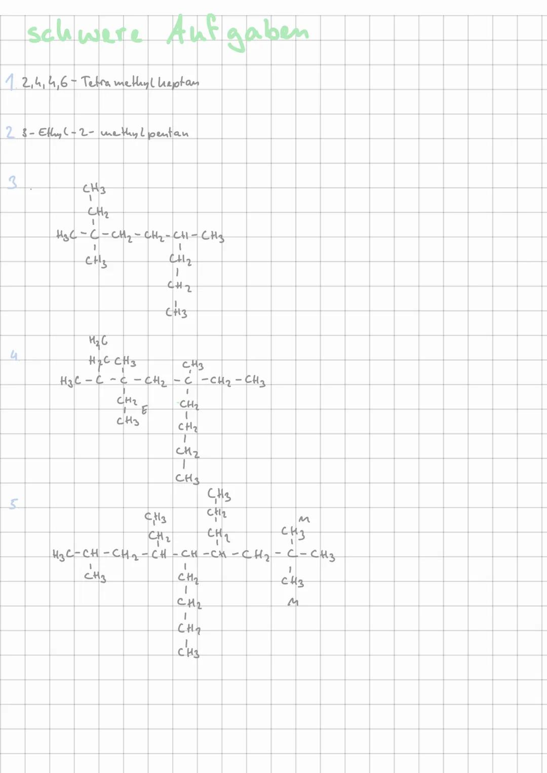 # Alkane benennen
einfaches Beispiel

    H
    |
  H-C-H
  |   Methyl
  H-C-H H-C-H
    |   |
    H   H


    H   H   H   H   H   H
    |  