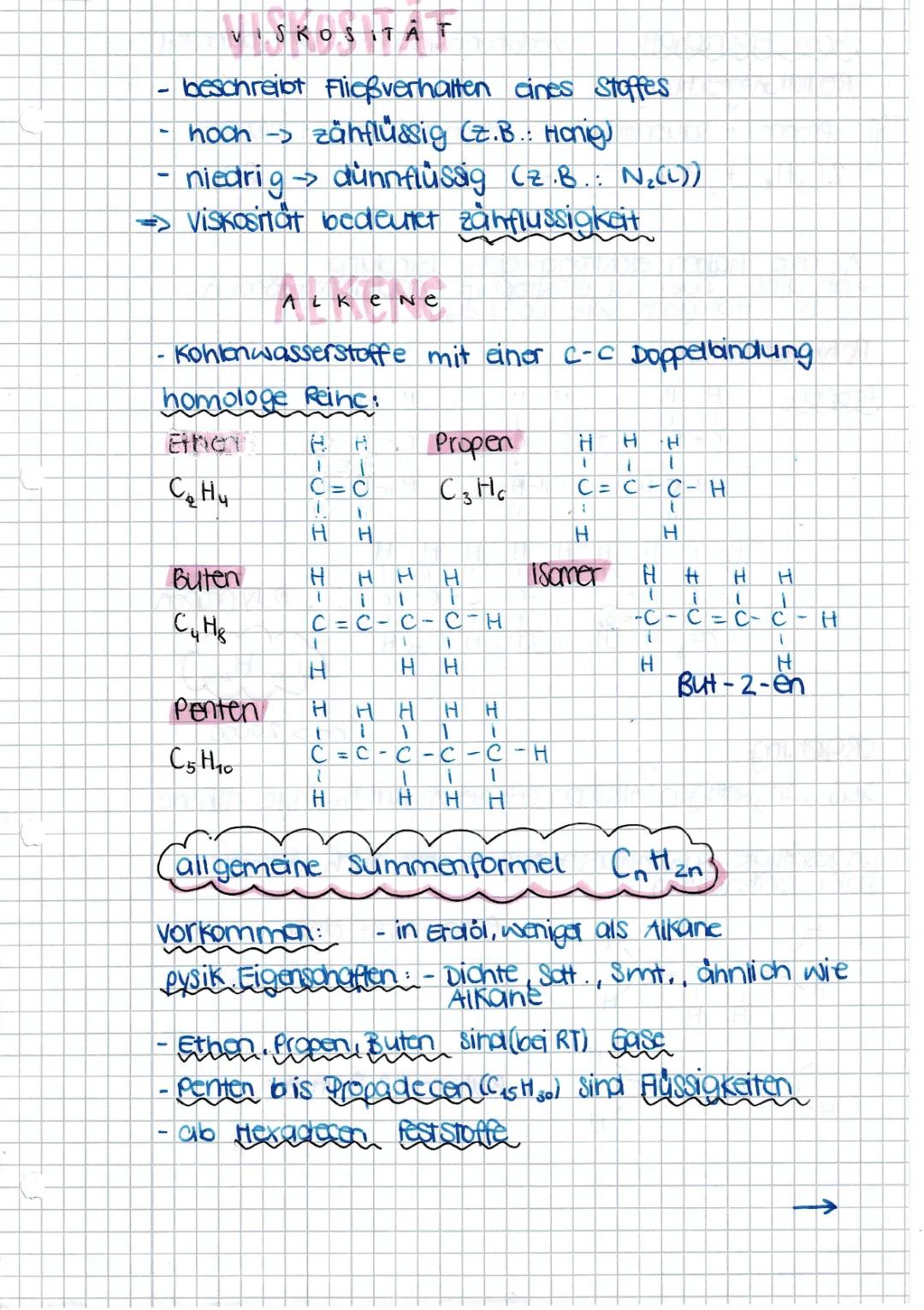 Alles über Alkane, Alkene und Alkine: Viskosität, Eigenschaften und mehr!