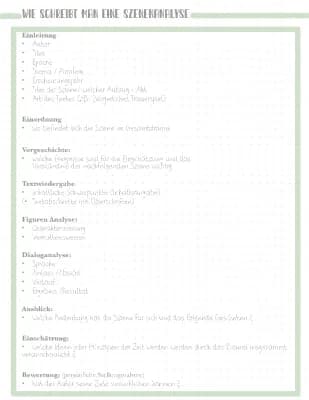 Know wie schreibt man eine Szenenanalyse (Checklist/Aufbau + Formulierungshilfen) thumbnail