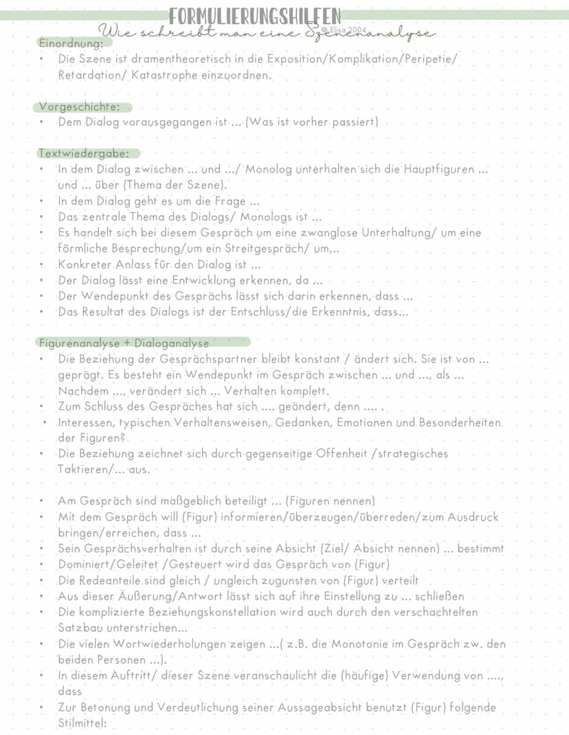 WIE SCHREIBT MAN EINE SZENENANALYSE
Einleitung
•Autor
Titel
Epoche
Thema / Problem
Erscheinungsjahr.
Titel der Szene/ welcher Aufzug + Akt.
