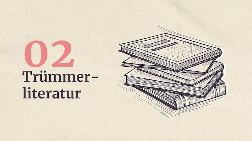 Trümmer-
literatur
- Trümmerliteratur (1945-1950)
Eine deutsche Literaturepoche direkt nach
dem 2. WK, die nur 5 Jahre lang andauert.
Sie be
