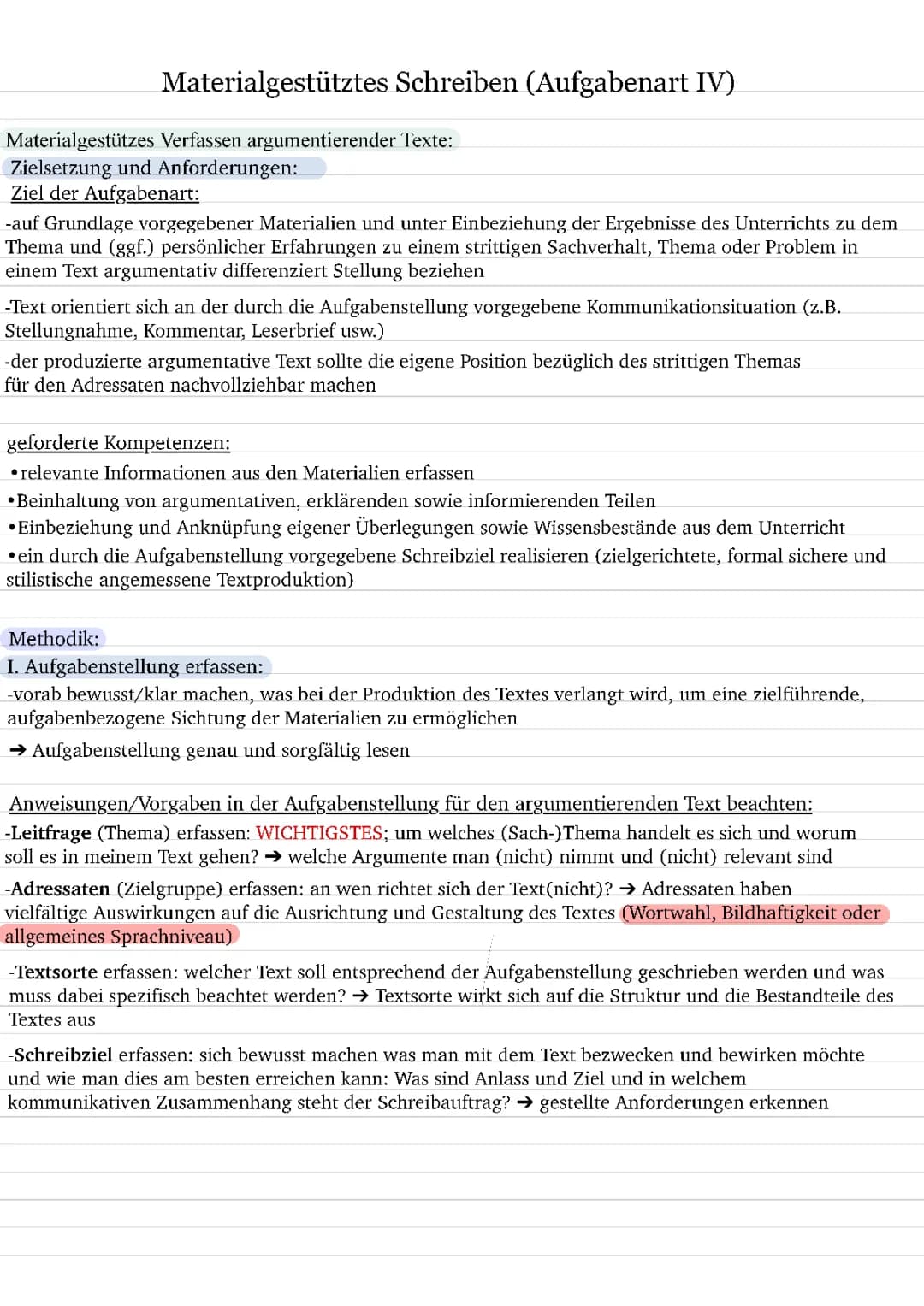 Materialgestütztes Schreiben 
