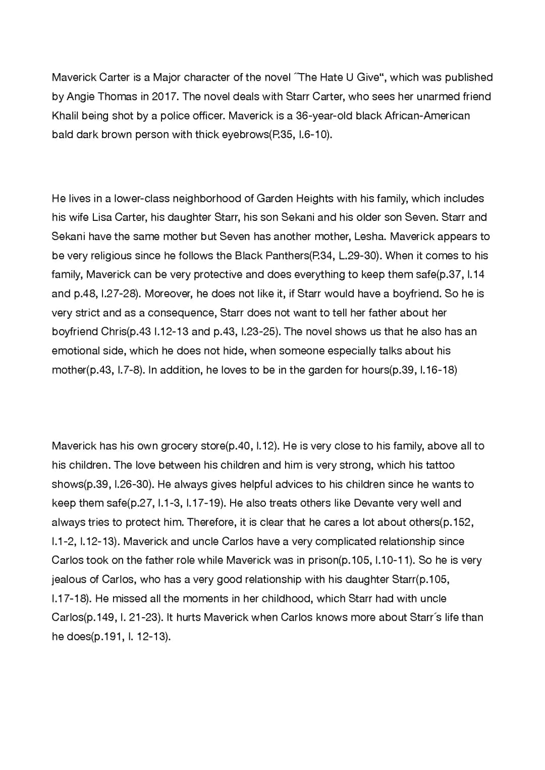 The Hate U Give- Maverick Carter Characterization