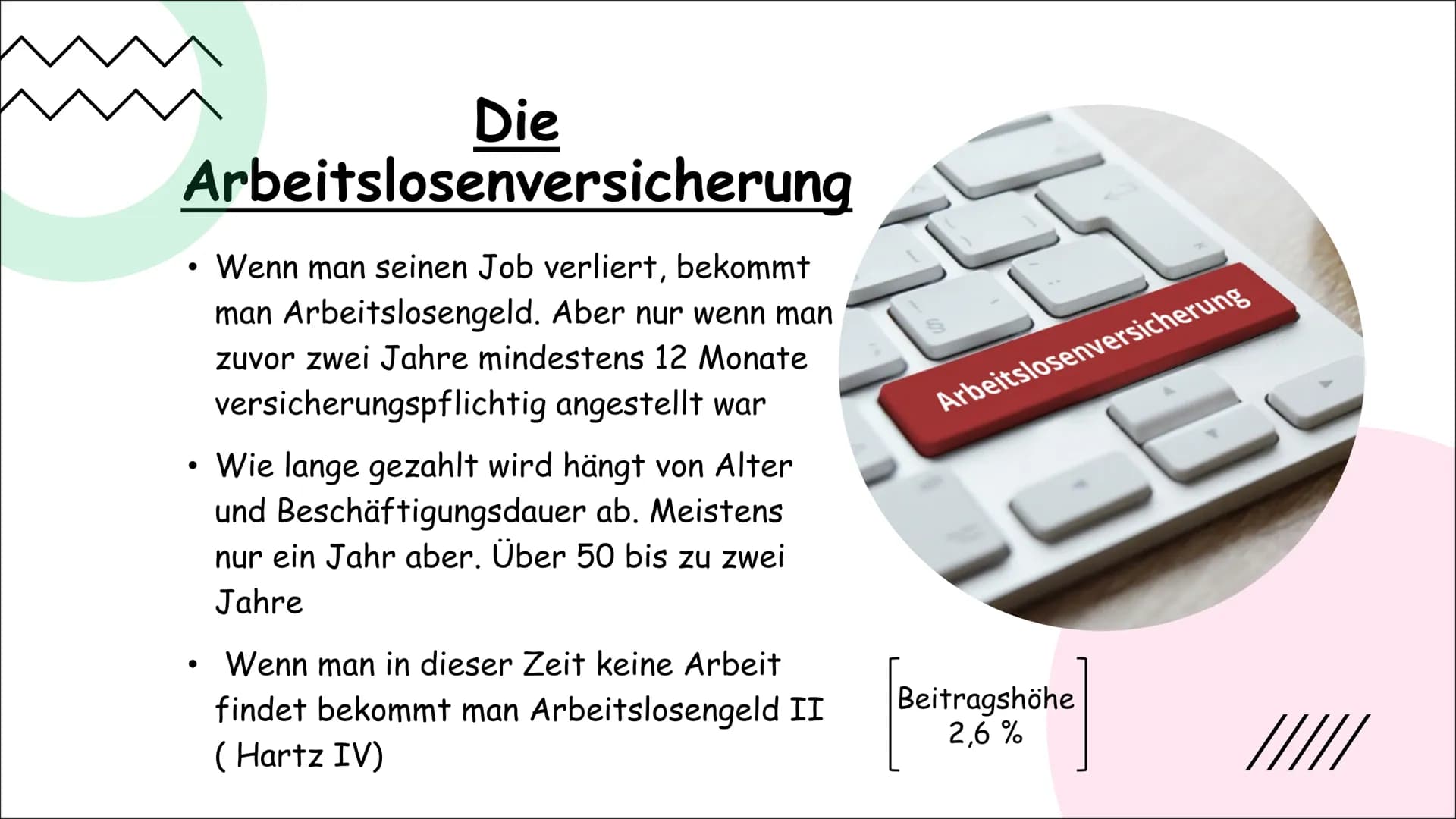 Die
Sozialversicherung
VON LEILA UND VERONIKA
Sozialversicherung
TEUR MON
///// ●
●
●
●
Inhalt
Generelle Informationen
Die Krankenversicheru