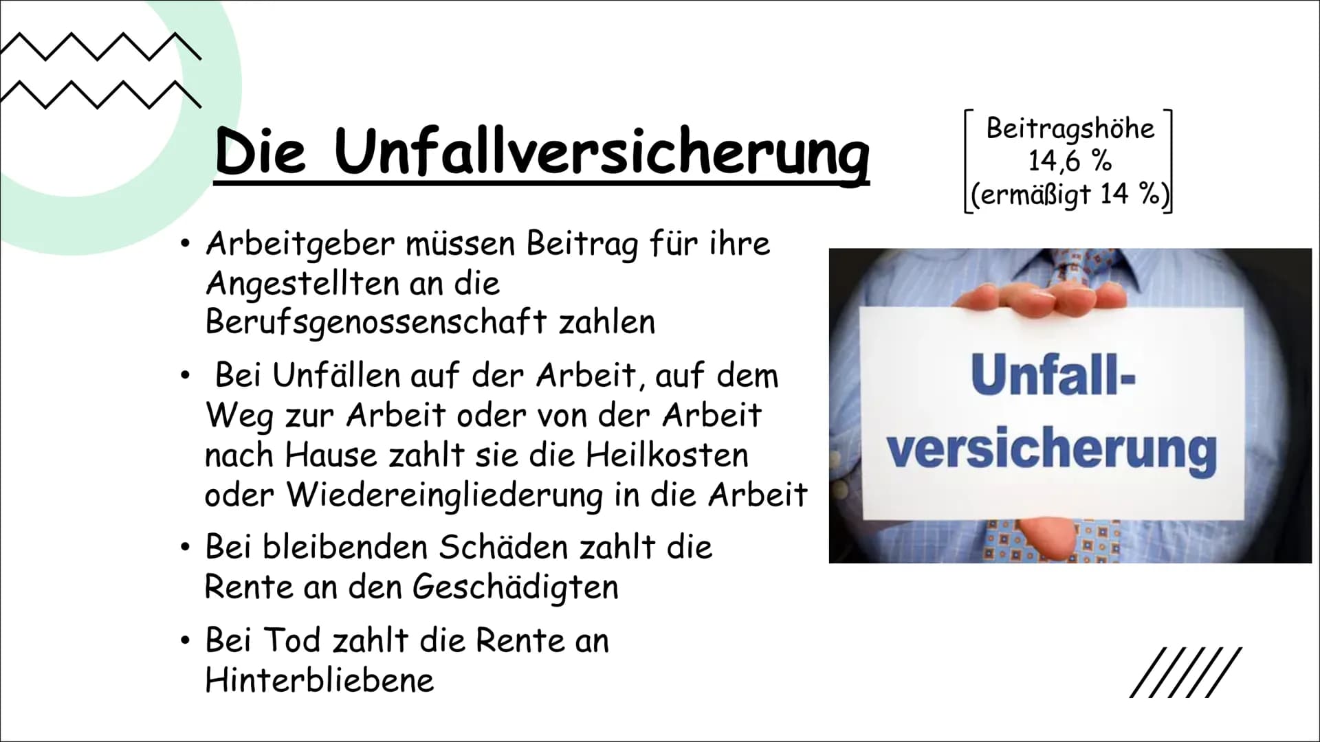 Die
Sozialversicherung
VON LEILA UND VERONIKA
Sozialversicherung
TEUR MON
///// ●
●
●
●
Inhalt
Generelle Informationen
Die Krankenversicheru