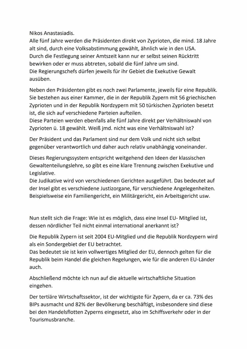 Für Touristen ein schönes Reiseziel, für die Einheimischen ein Schauplatz
jahrelanger Streitigkeiten. Ich spreche von der Insel Zypern.
Zype