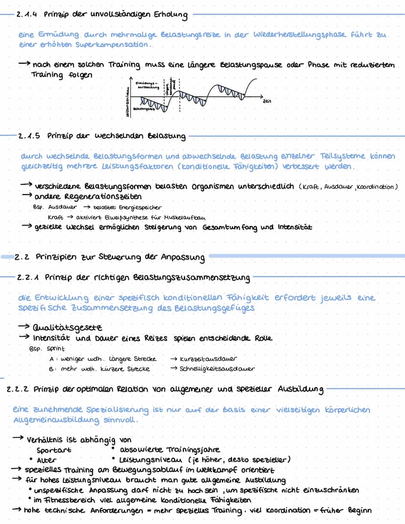 2. Trainingsprinzipien
Trainingsprinzipien sind praktisch orientierte Grundsätze für die Gestaltung des Trainings; mit ihnen
versucht man, d