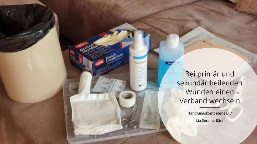 Bei primär und sekundär heilenden Wunden einen Verband wechseln