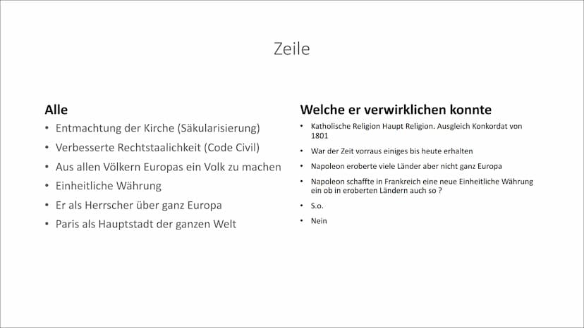 Napoleon Bonapartes
Auf- und Abgestieg ●
Geburt / Kindheit
-> Familien Stammbaum
Aufstieg/Lebenslauf
Ziele (Welche er verwirklichen konnte)
