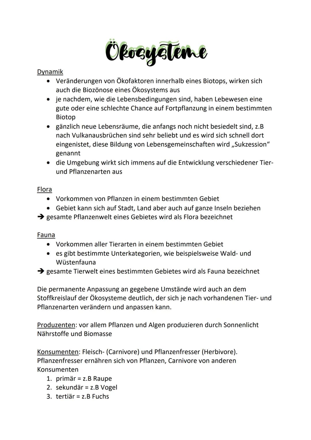 Ökosysteme
Ökosystem (oikos = Haus; systema = verbunden)
• Verbindung zwischen Biotop und Biozönose
Biotope (bios Leben; topos = Ort)
• abgr