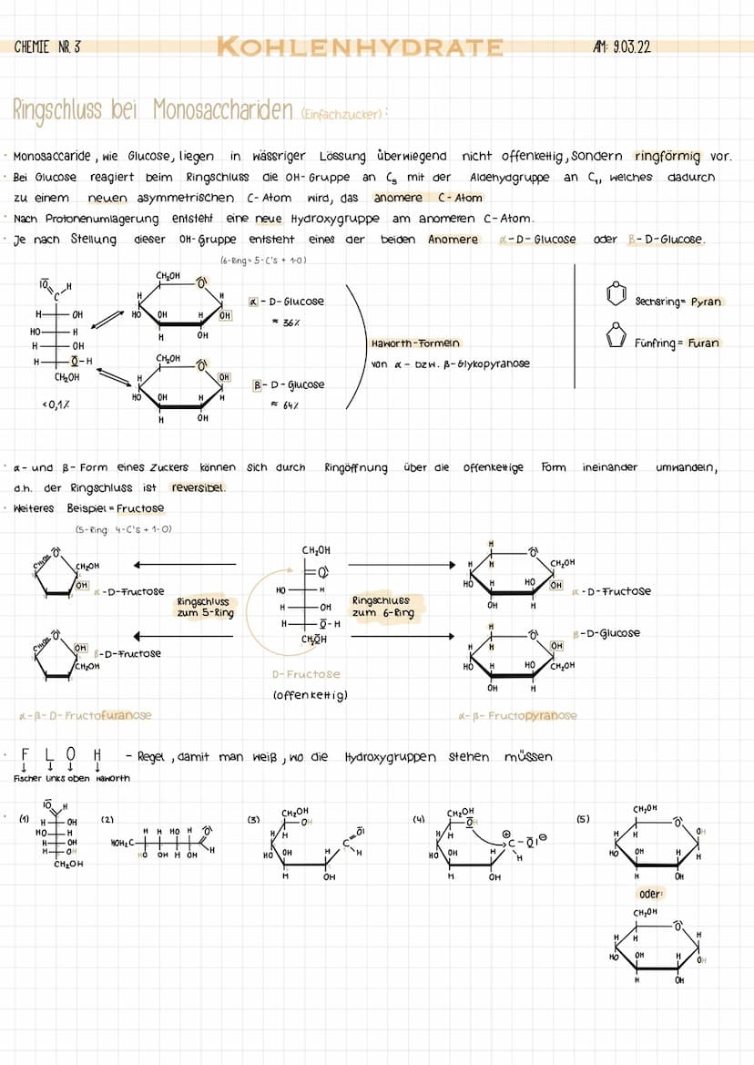 CHEMIE NR. 3
Allgemein
Kohlenhydrate Sind formal mehrwertige Alkohole. Entweder wurde bei ihnen die OH-Gruppe (Hydroxygruppe) an C, zur Alde
