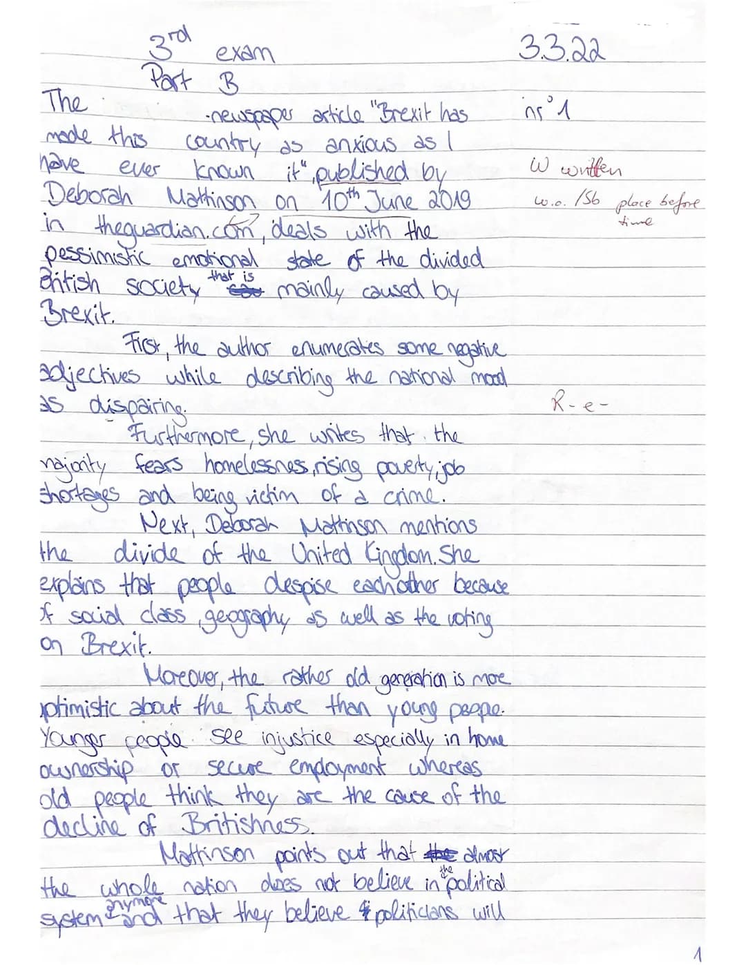 Cologne Pesch Grammar Schoo
Ad
Name:
C
The United Kingdom - a 'united' kingdom?
Exam no 3
Part A: Listening Comprehension
(30 points)
(48 po