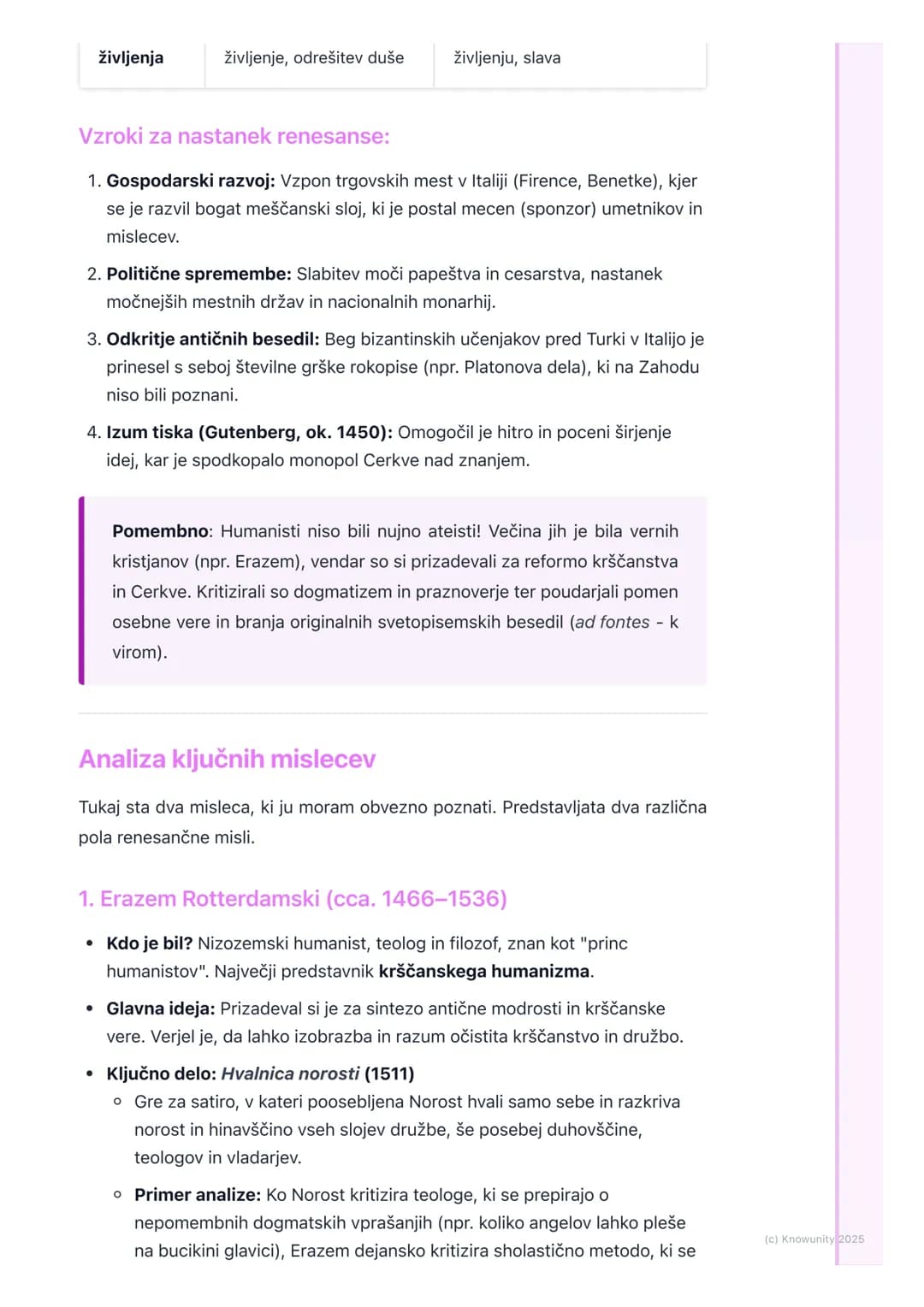 # Renesansa in humanizem

Uvod v renesanso in humanizem

Renesansa je obdobje v evropski zgodovini (približno 14. do 16. stoletje), ki
označ