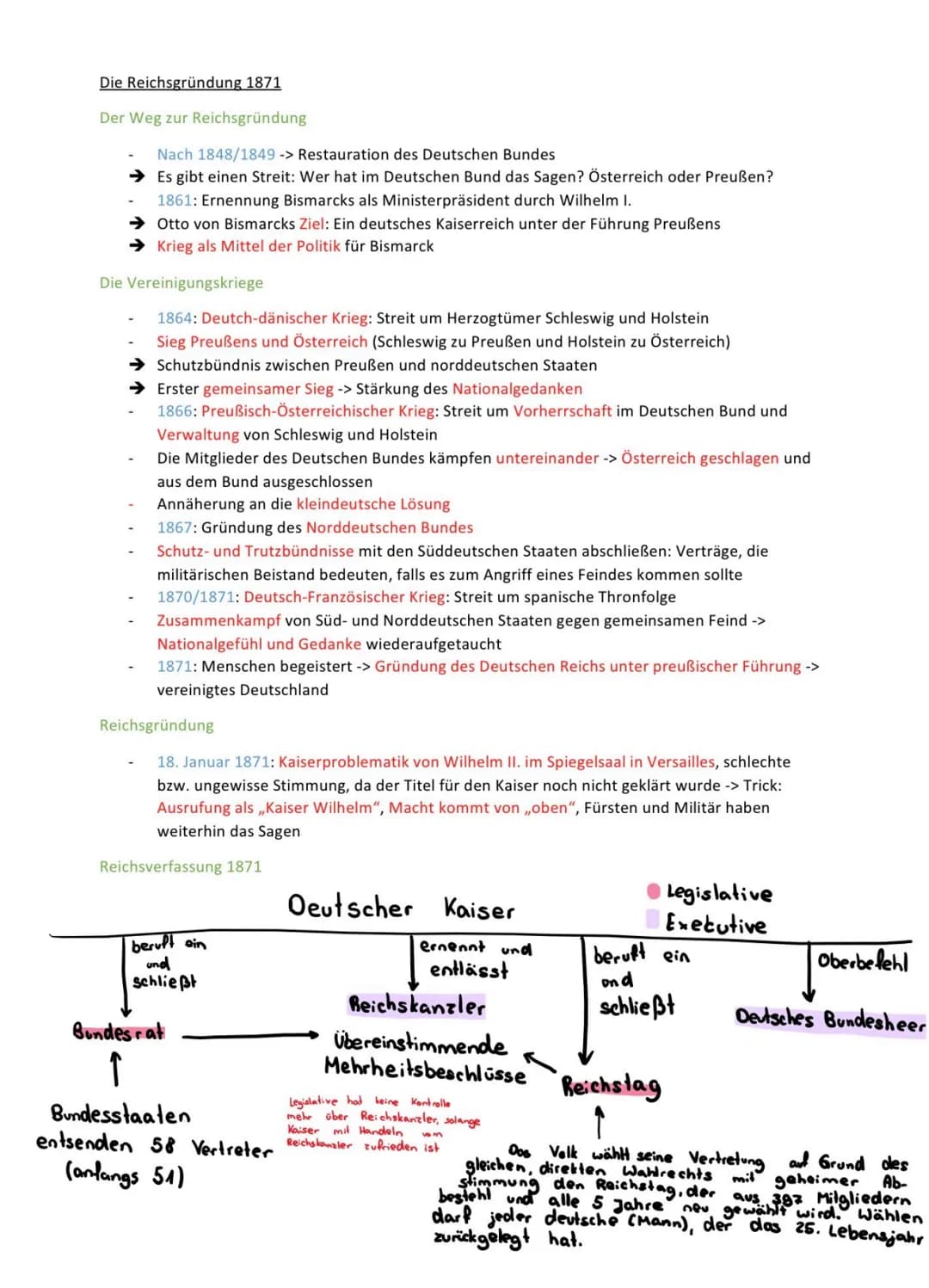 Thema: Reichsgründung
Klausurübersicht
Nationalismus:
-übertriebener Stolz auf das
eigene
↳ fühlt sich anderen Völkern überlegen.
- in Deuts