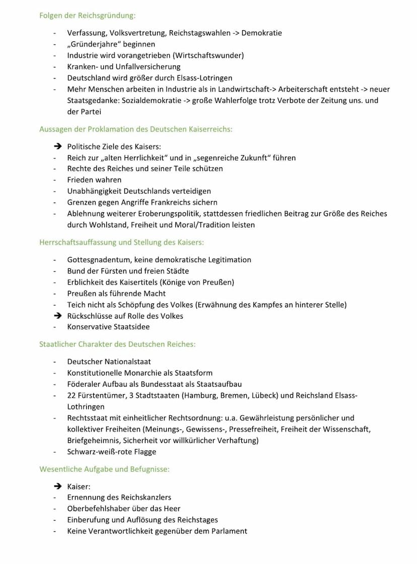 Thema: Reichsgründung
Klausurübersicht
Nationalismus:
-übertriebener Stolz auf das
eigene
↳ fühlt sich anderen Völkern überlegen.
- in Deuts