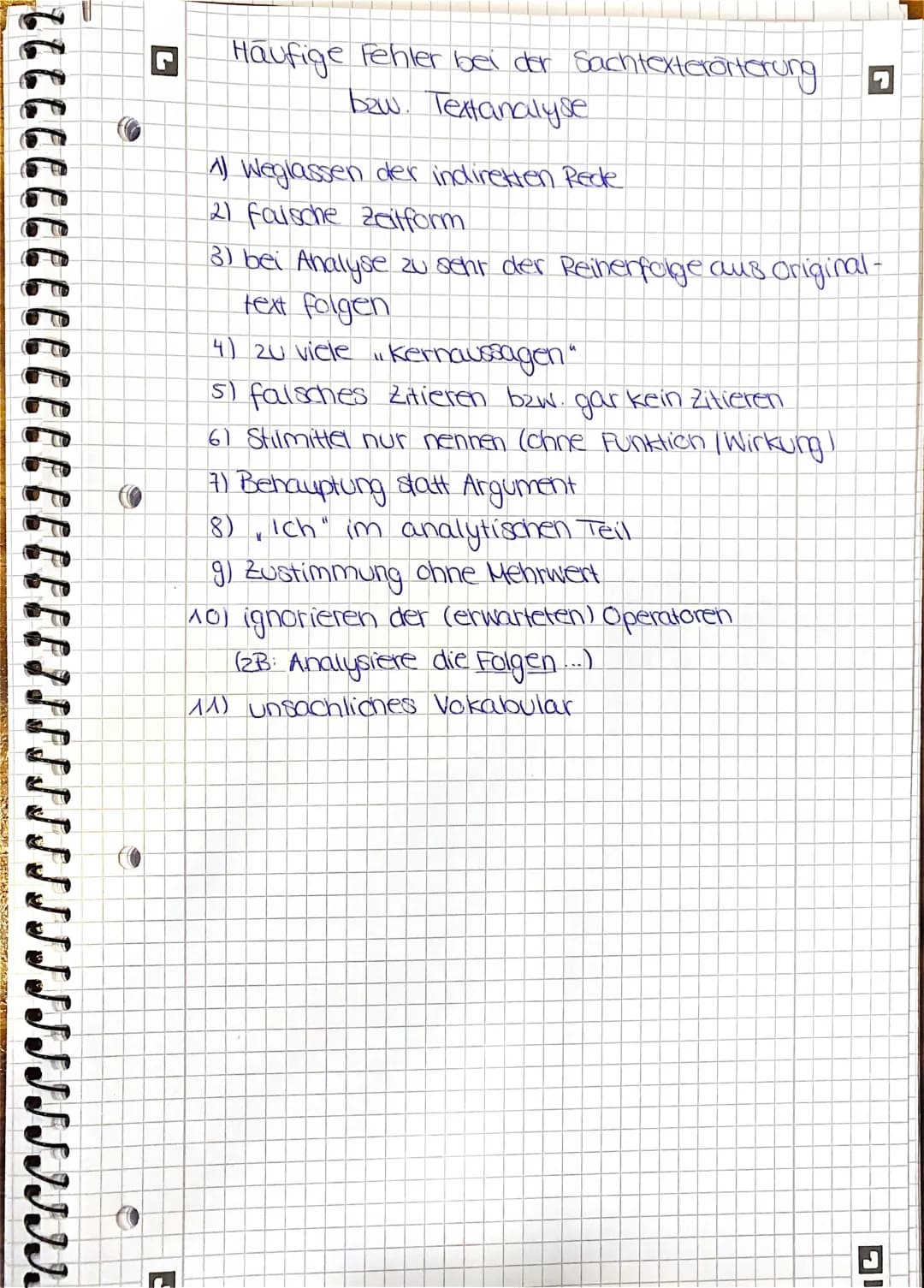Häufige Fehler bei der Sachtextanalyse - Beispiele und Lösungen für Klasse 10