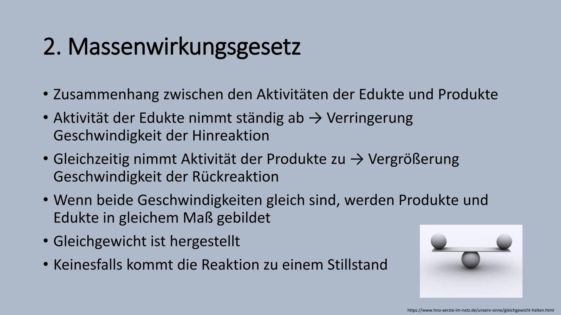 Störung des chemischen
Gleichgewichts Gliederung
1. Definition
2. Massenwirkungsgesetz
3. Prinzip des kleinsten Zwangs
4. Einfluss von Katal