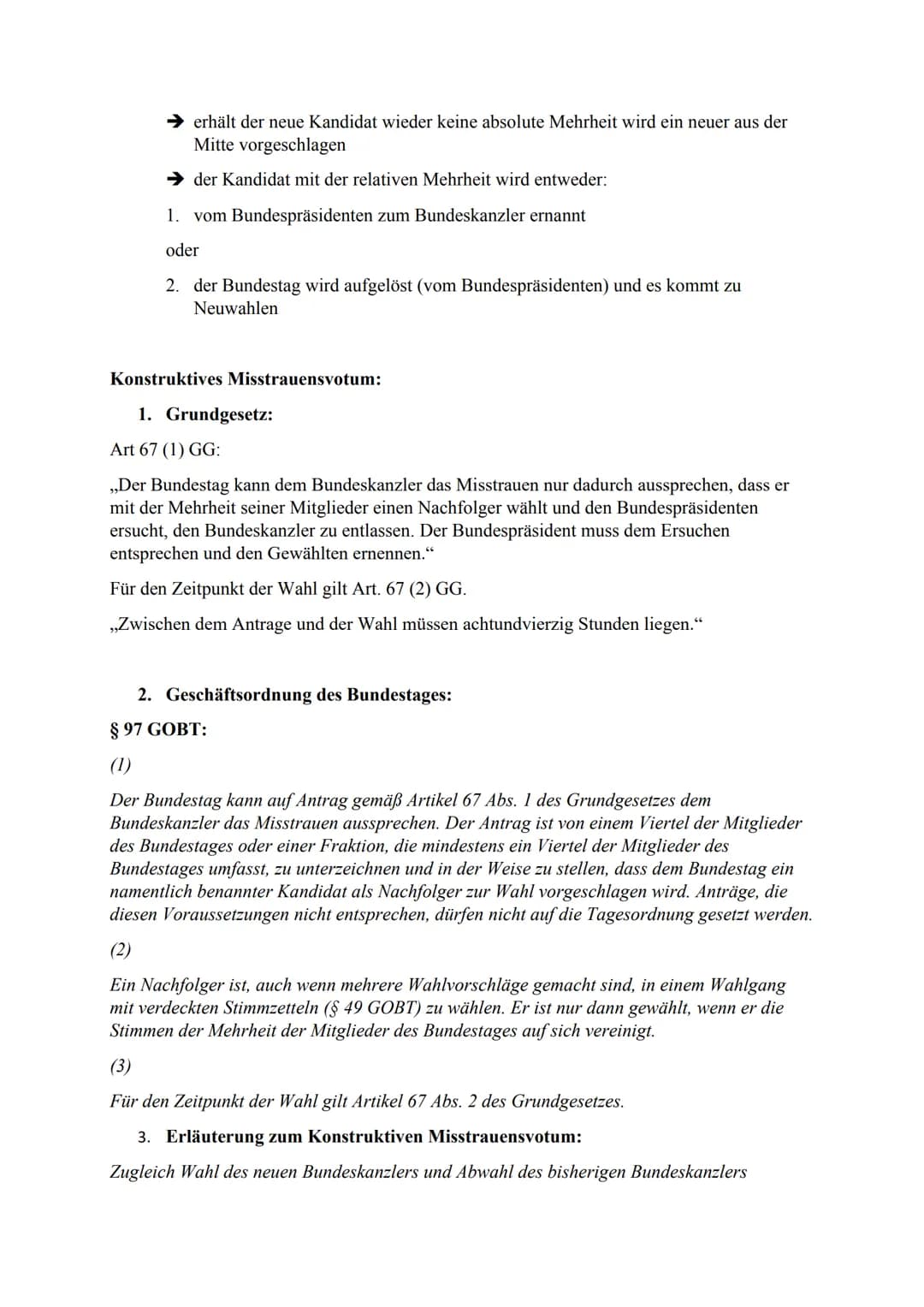 Politikverdrossenheit:
Ist die negative Einstellung der Bevölkerung gegenüber politischen Objekten bzw. ein
gestörtes Verhältnis von Teilen 
