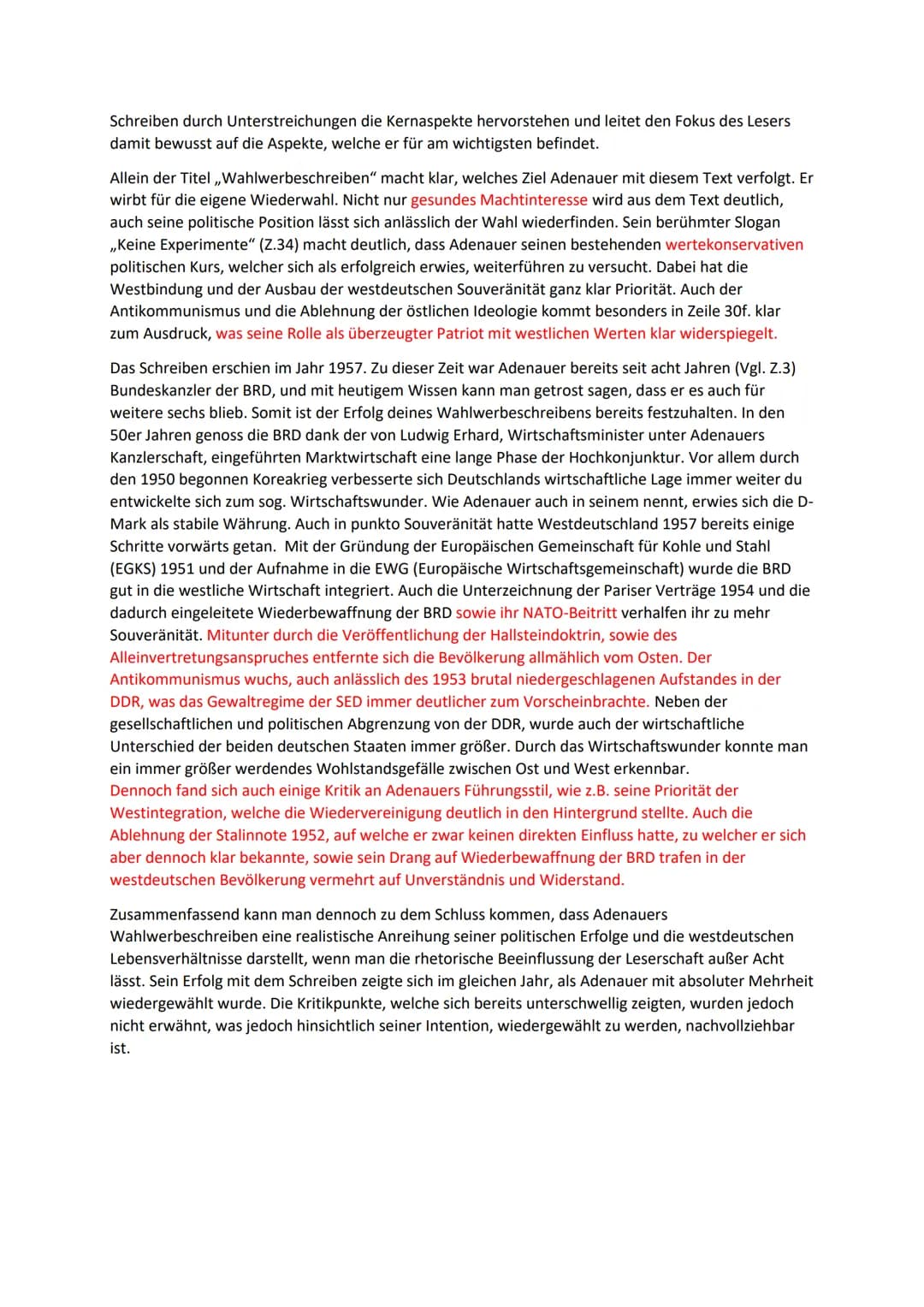 Geschichte Klausur 12-2
(Ergänzungen der Lehrkraft in rot)
Aufgabe 1 a) - Stelle die Berlinblockade dar.
Im folgenden Text werde ich die Ber