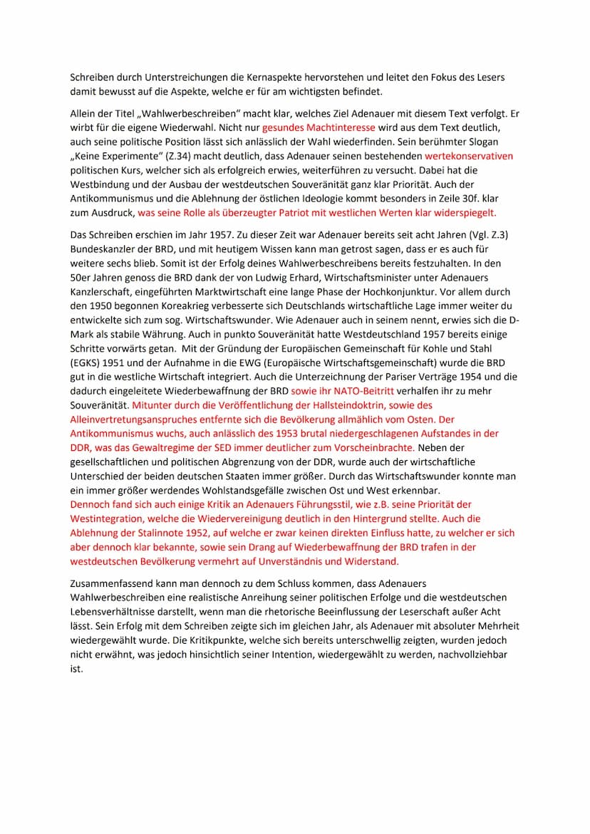 Geschichte Klausur 12-2
(Ergänzungen der Lehrkraft in rot)
Aufgabe 1 a) - Stelle die Berlinblockade dar.
Im folgenden Text werde ich die Ber