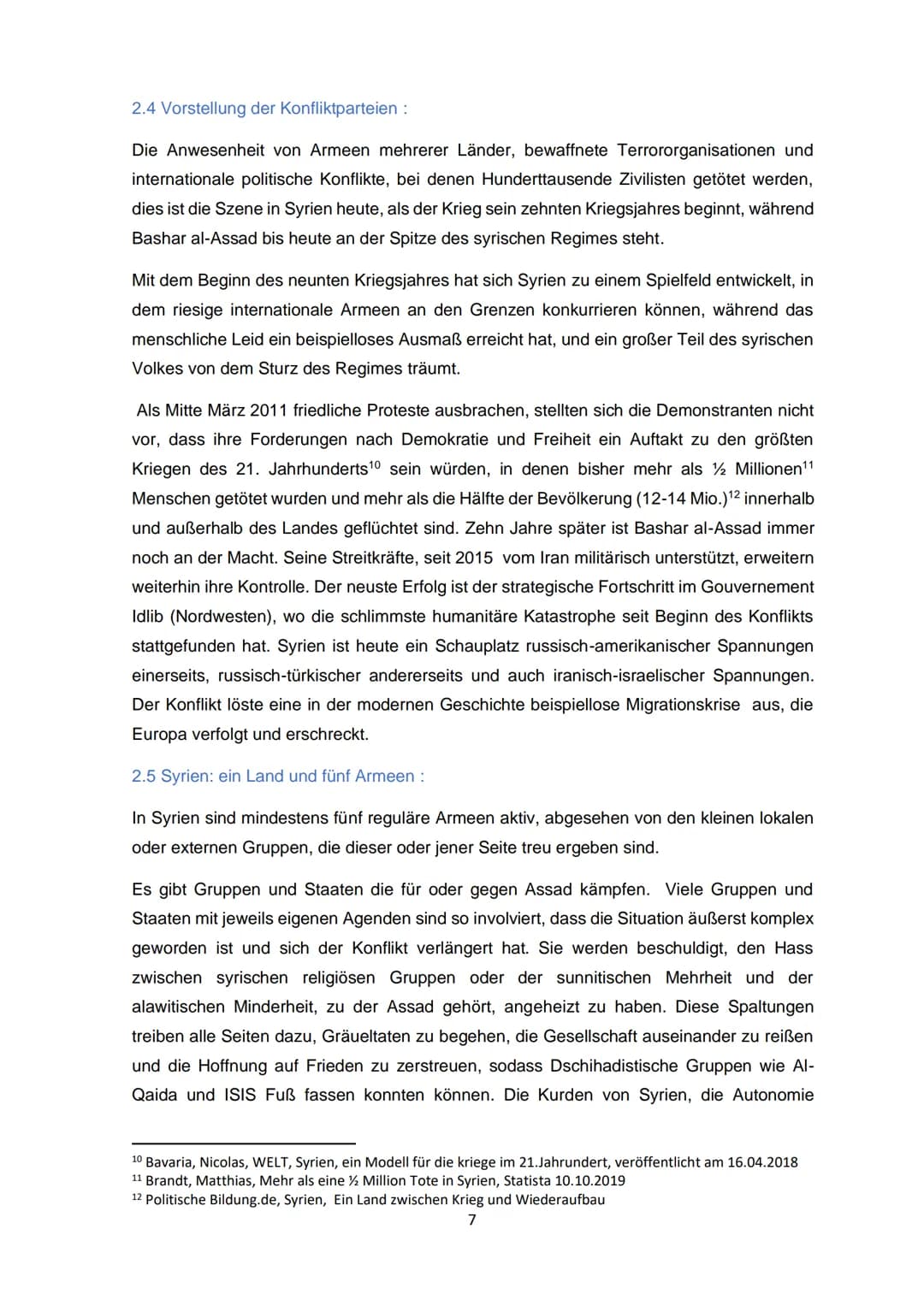 *
Brackweder Gymnasium
Facharbeit
Syrien: eine Konfliktanalyse
n
Grundkurs Sozialwissenschaften
Abgabetermin: 26.02.2021
1 Inhaltsverzeichni