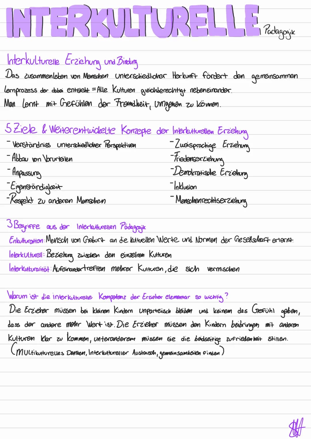 
<p>Die Interkulturelle Pädagogik fördert das gemeinsame Zusammenleben von Menschen unterschiedlicher Herkunft, wodurch ein Lernprozess ents
