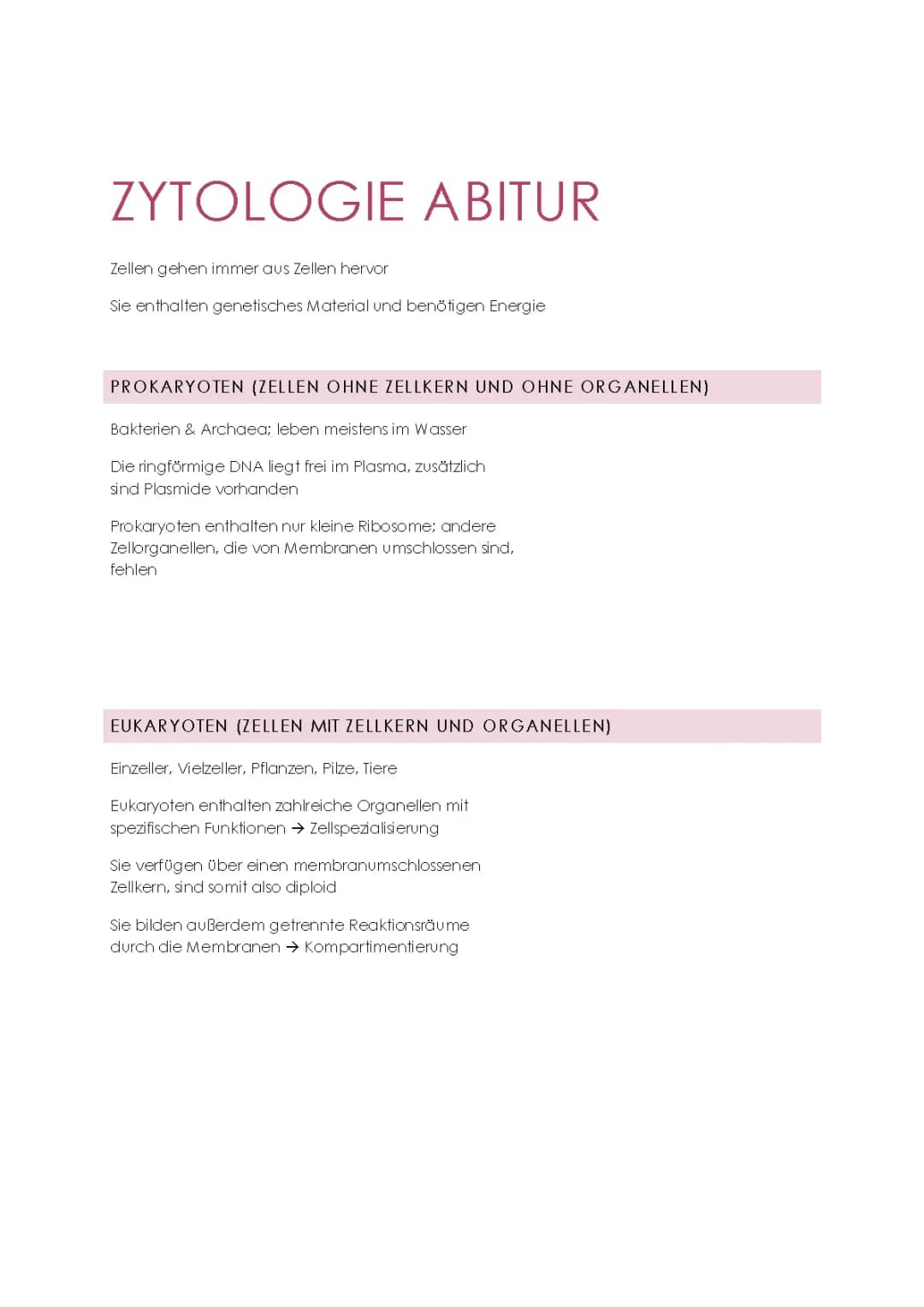 Zytologie - Abitur