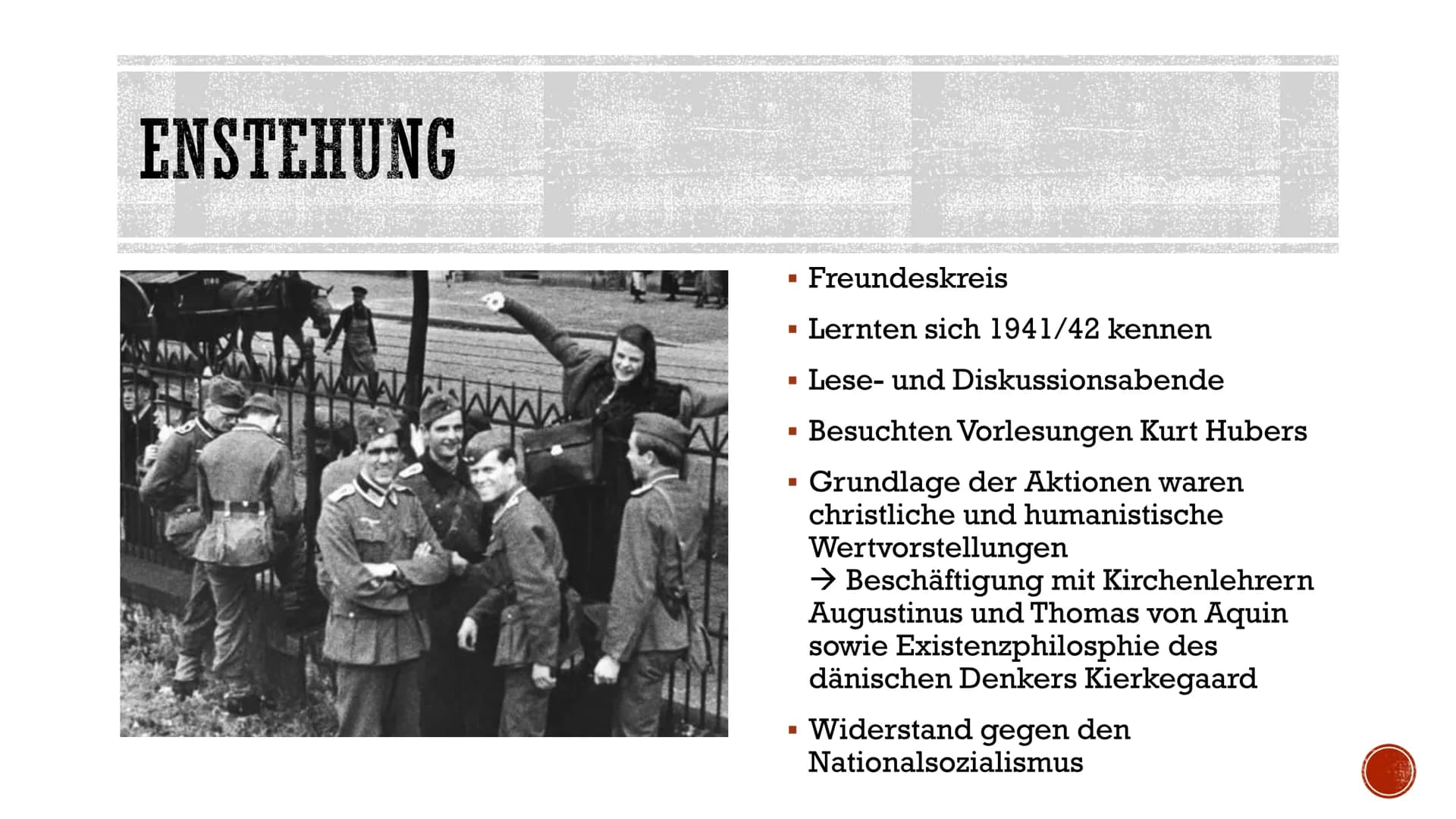 DIE WEIBE ROSE
Widerstand im Nationalsozialismus
C INHALT
Enstehung
Beginn des Widerstands
Mitglieder
Hans Scholl
Sophie Scholl
Alexander Sc