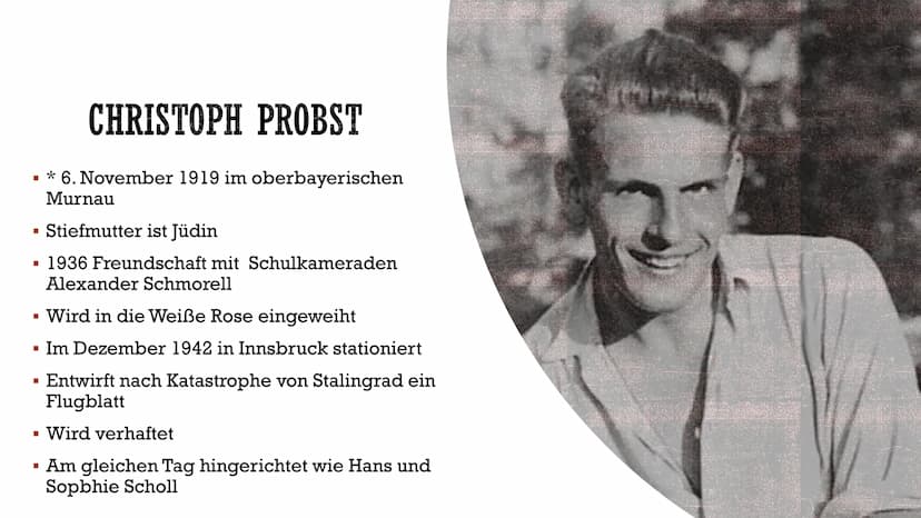 DIE WEIBE ROSE
Widerstand im Nationalsozialismus
C INHALT
Enstehung
Beginn des Widerstands
Mitglieder
Hans Scholl
Sophie Scholl
Alexander Sc