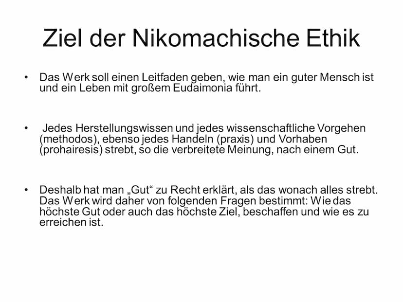 Die Ethik des
Aristoteles Tzouzef Ntakarmatzian
Nikomachische Ethik:
Welche besagt:
Die Nikomachische Ethik (altgriechisch: ἠθικὰ Νικομάχεια