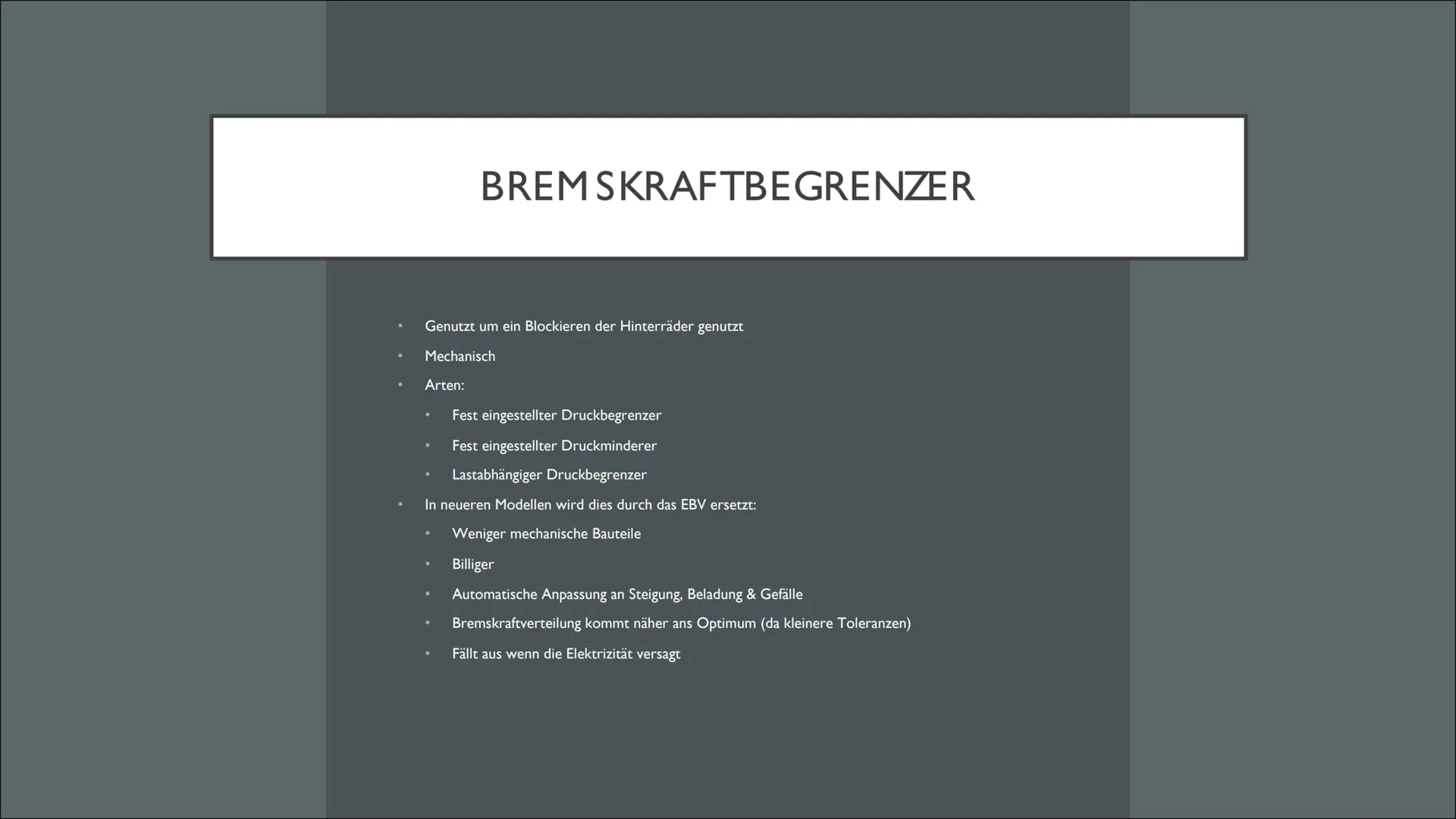 ANTIBLOCKIERSYSTEM (ABS) Auch:
ABV (Automatischer Blockier Verhinderer)
Grund:ABS-Geschützte Bezeichnung (von Bosch)
Geschichte
1928
1965
19
