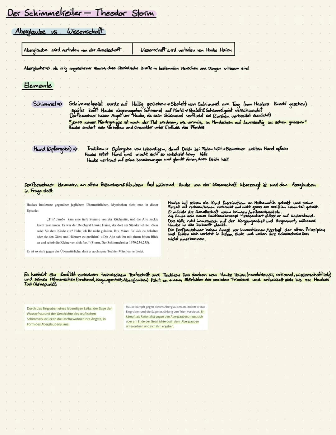 Der Schimmelreiter - Theodor Storm
Aberglaube vs Wissenschaft
Aberglaube wird vertreten von der Gesellschaft
Aberglaube => als irrig angeseh