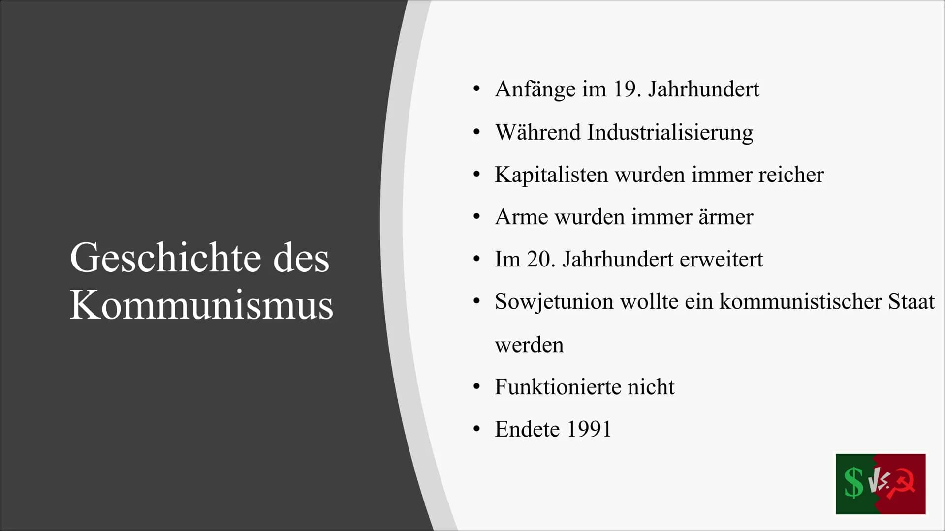 D
$
Kapitalismus & Kommunismus
Helena Pohle, Victoria Roth 11b PoWi Herr Balciunas Inhaltsverzeichnis
1)
Was ist der Kommunismus?
2)
Was ist