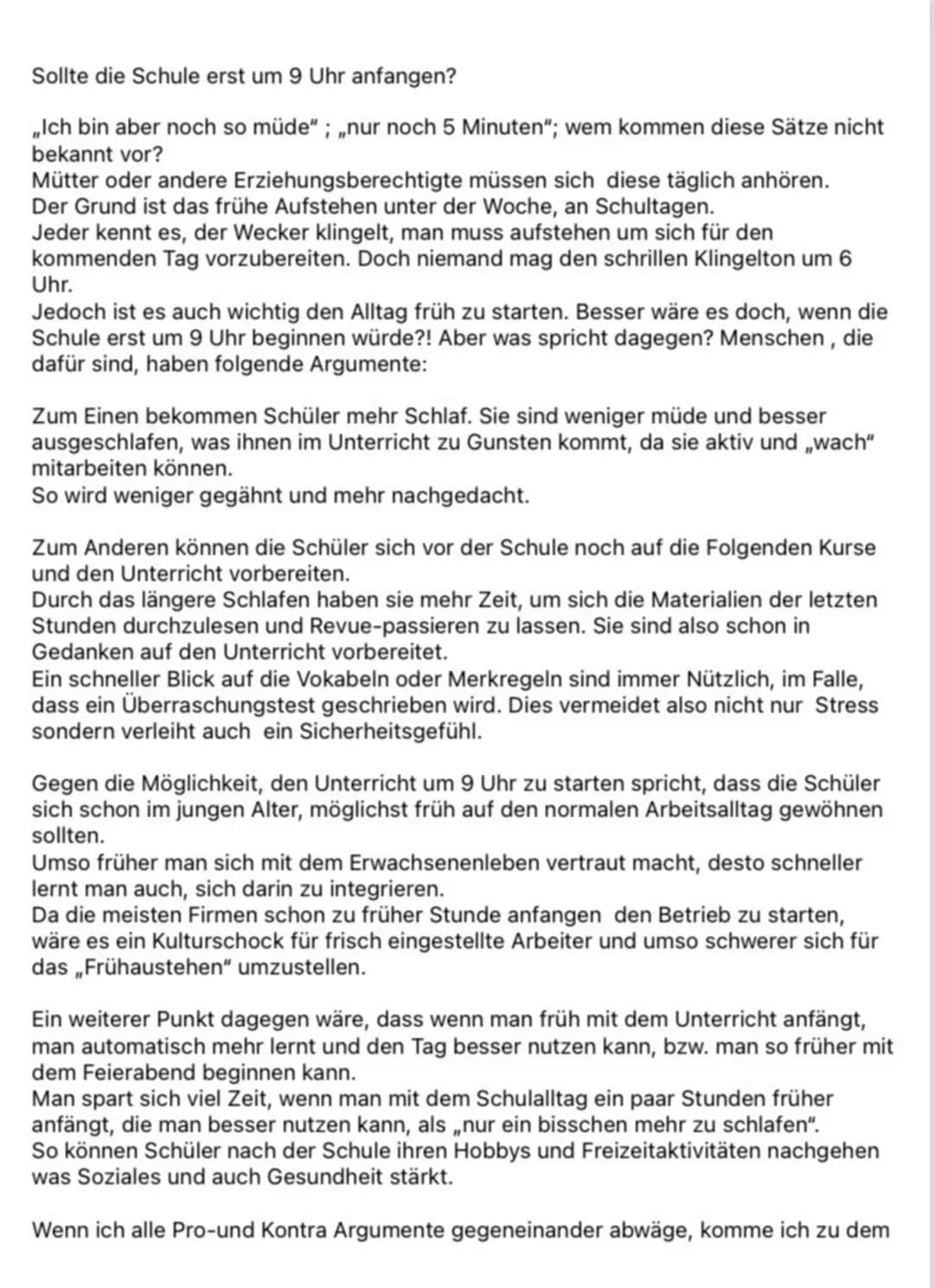 Sollte die Schule erst um 9 Uhr anfangen?
,,Ich bin aber noch so müde" ; ,nur noch 5 Minuten"; wem kommen diese Sätze nicht
bekannt vor?
Müt