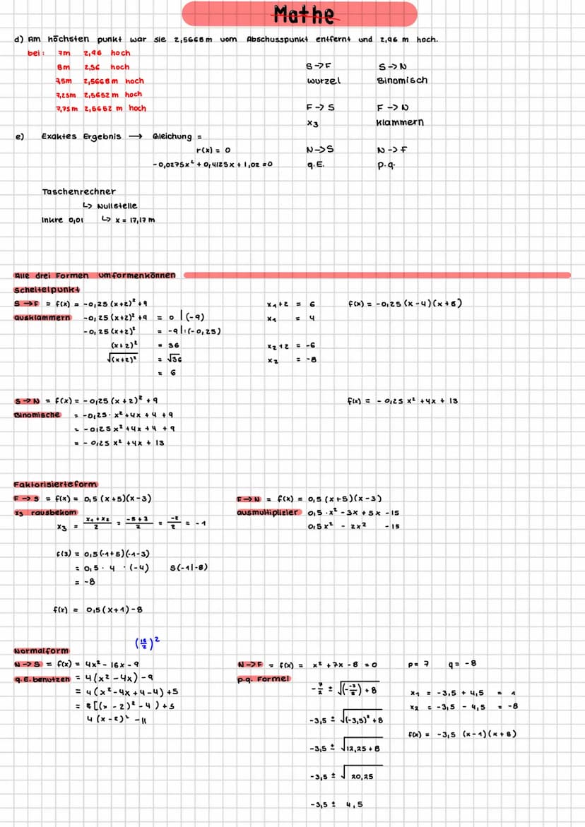 Mathe
по 4
was ist eine quadratische Funktion
Eine Funktion mit der Funktionsgleichung f(x) = ax² + bx+c nennt man eine quadratische Funktio