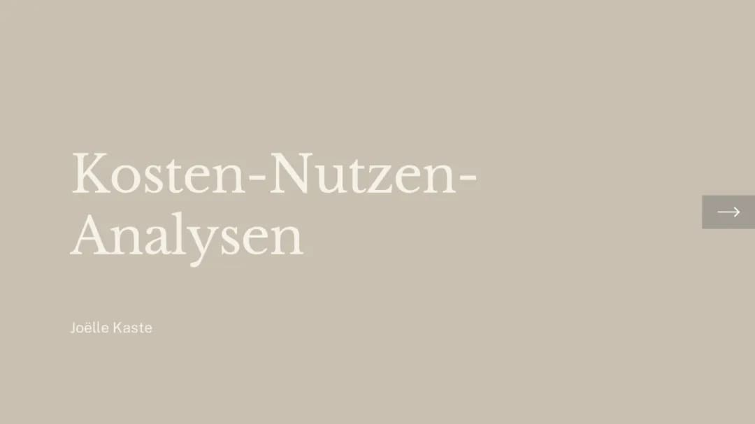 Kosten-Nutzen-Analysen