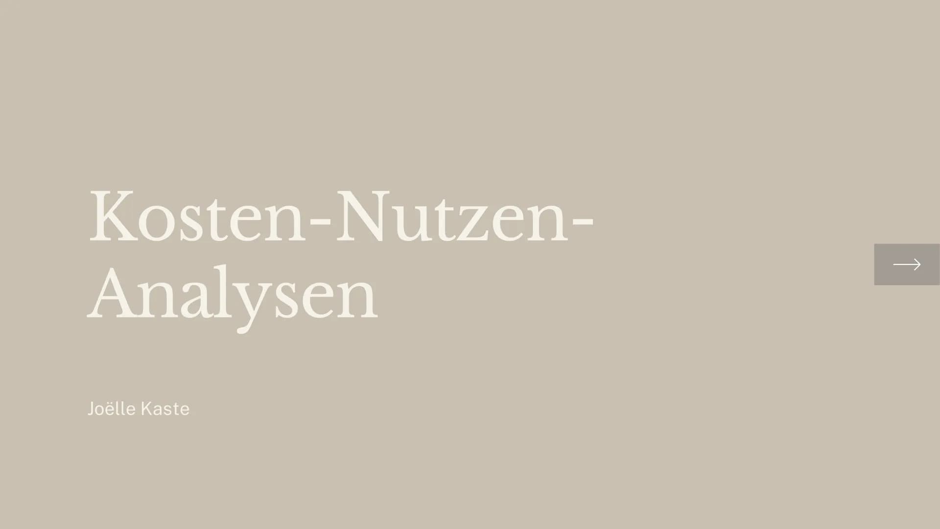 Kosten-Nutzen-
Analysen
Joëlle Kaste
↑ Inhalt
01
REPRODUKTIVE FITNESS UND
KOSTEN-NUTZEN-ANALYSEN
02
BEISPIEL 01 - BIENEN
03
BEISPIEL 02 MIT 