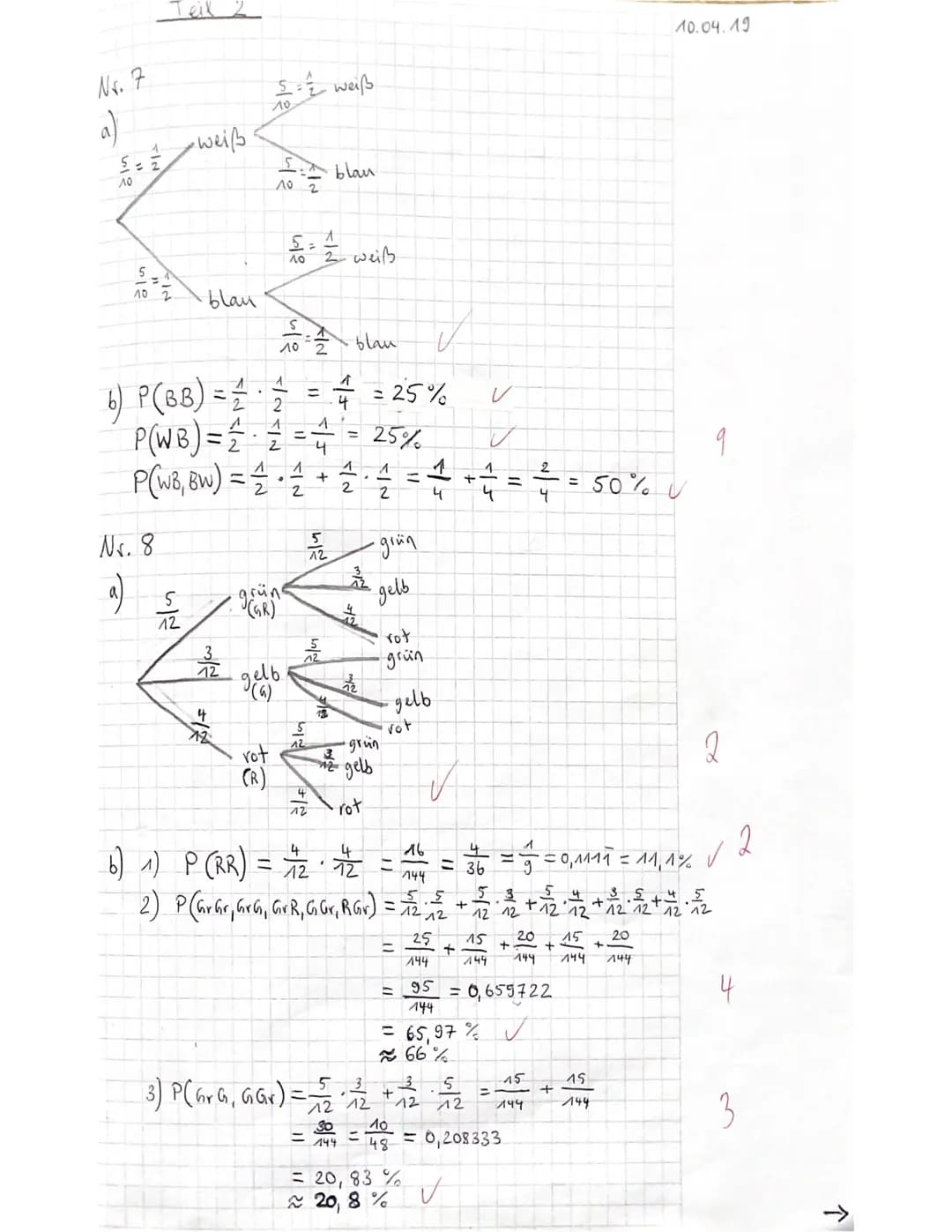 3. Test 9. Jg Mathematik E-Kurs Teil 1
Name: Jill
1. Berechne jeweils die fehlenden Werte (U, A, r, d) beim Kreis.
n
Radius r
4 cm
6,3cm
a)
