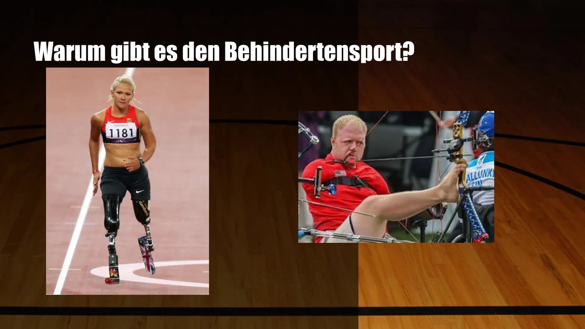  BEHINDERTENSPORT ÜBERSICHT ZUM BEHINDERTENSPORT
Warum gibt es den Behindertensport?
Welche Sportarten werden ausgeübt ?
Gibt es auch eine W