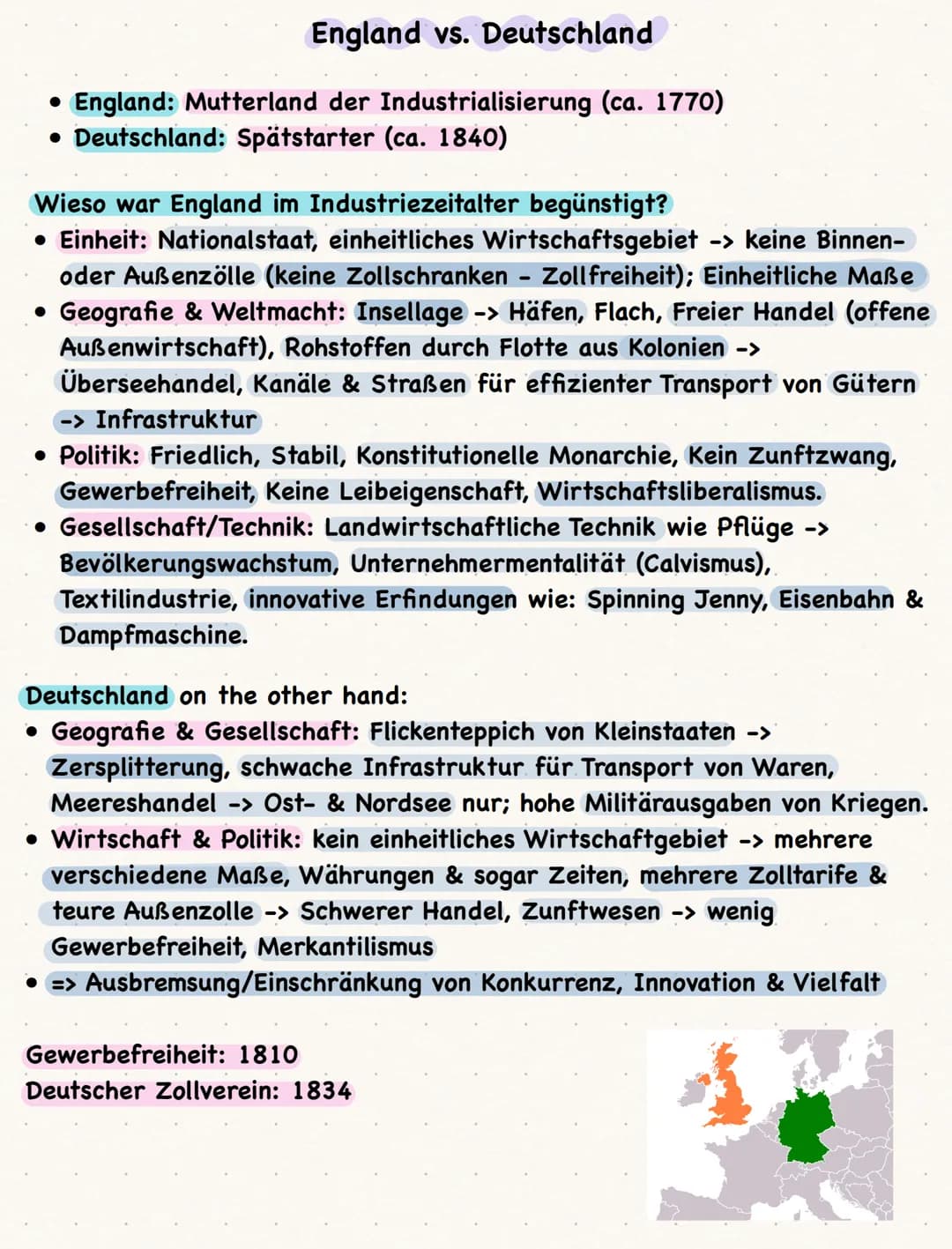 Industrialisierung/Industrielle Revolution
• Europa: 1800-1900 (England sogar früher)
• Der Wandel bzw. Umgestaltung von der Agrargesellscha