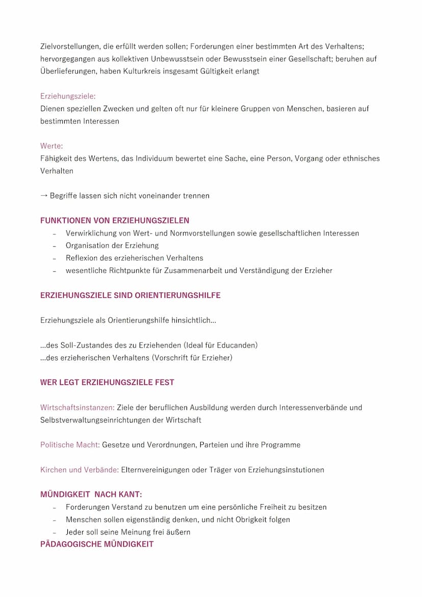 LG 5 ERZIEHUNGSHANDELN
ERZIEHUNGSZIEL MÜNDIGKEIT
DEFINITION ERZIEHUNG
Handlungen, die eine Disposition anderer Menschen verbessern/wertvoll 