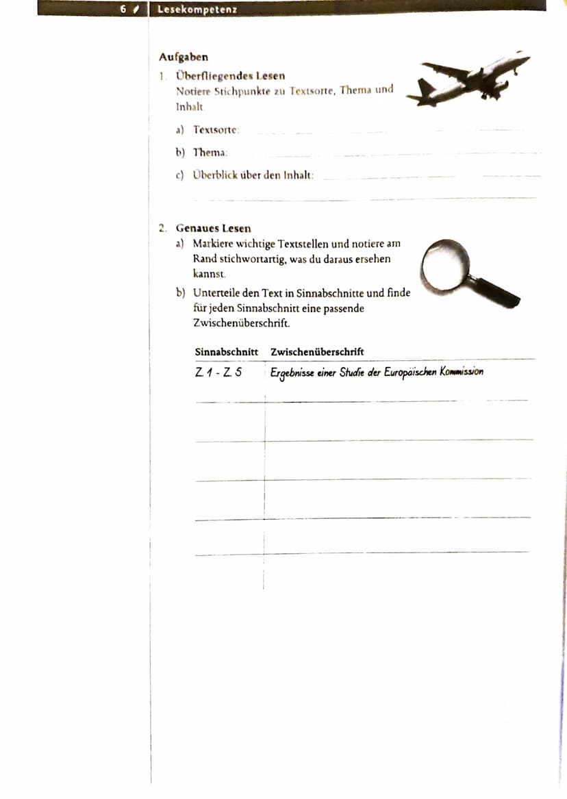4/
Schritt für
Schritt
TIPP
Lesekompetenz
1 Den Leseprozess steuern
Wenn du glaubst, es würde genügen, einen Text nur einmal zu lesen, um ih