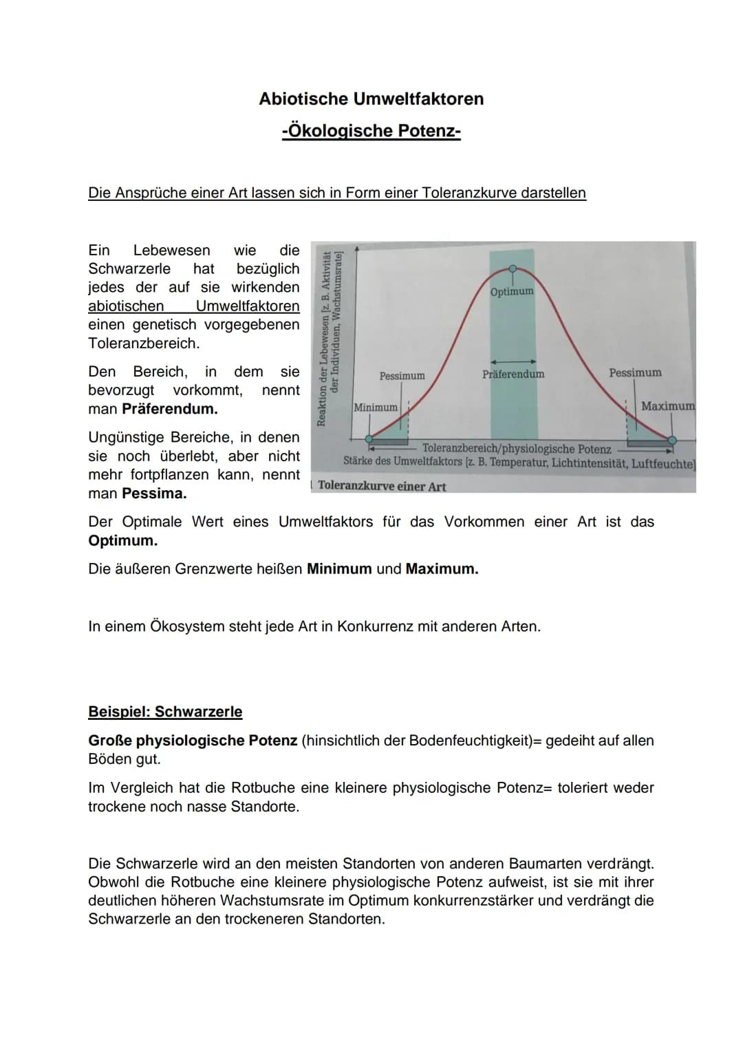 -Ökologie-
Einwirkung abiotischer und biotischer Umweltfaktoren auf Lebewesen
Abiotische Umweltfaktoren:
● Faktoren der unbelebten Umwelt
● 