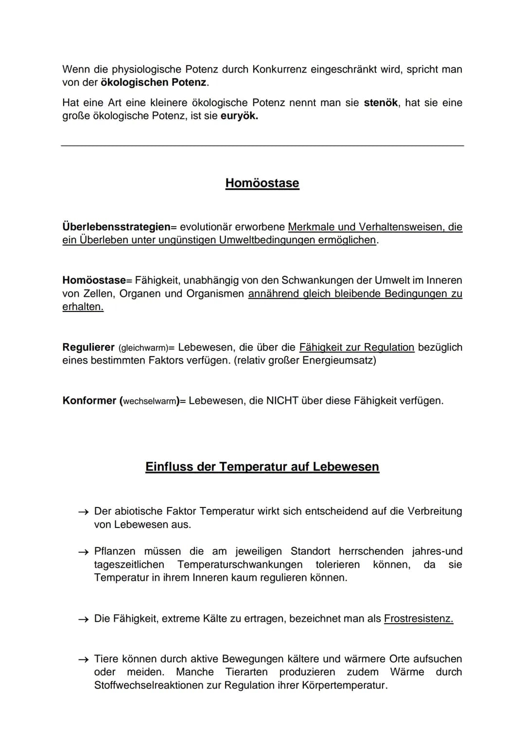 -Ökologie-
Einwirkung abiotischer und biotischer Umweltfaktoren auf Lebewesen
Abiotische Umweltfaktoren:
● Faktoren der unbelebten Umwelt
● 
