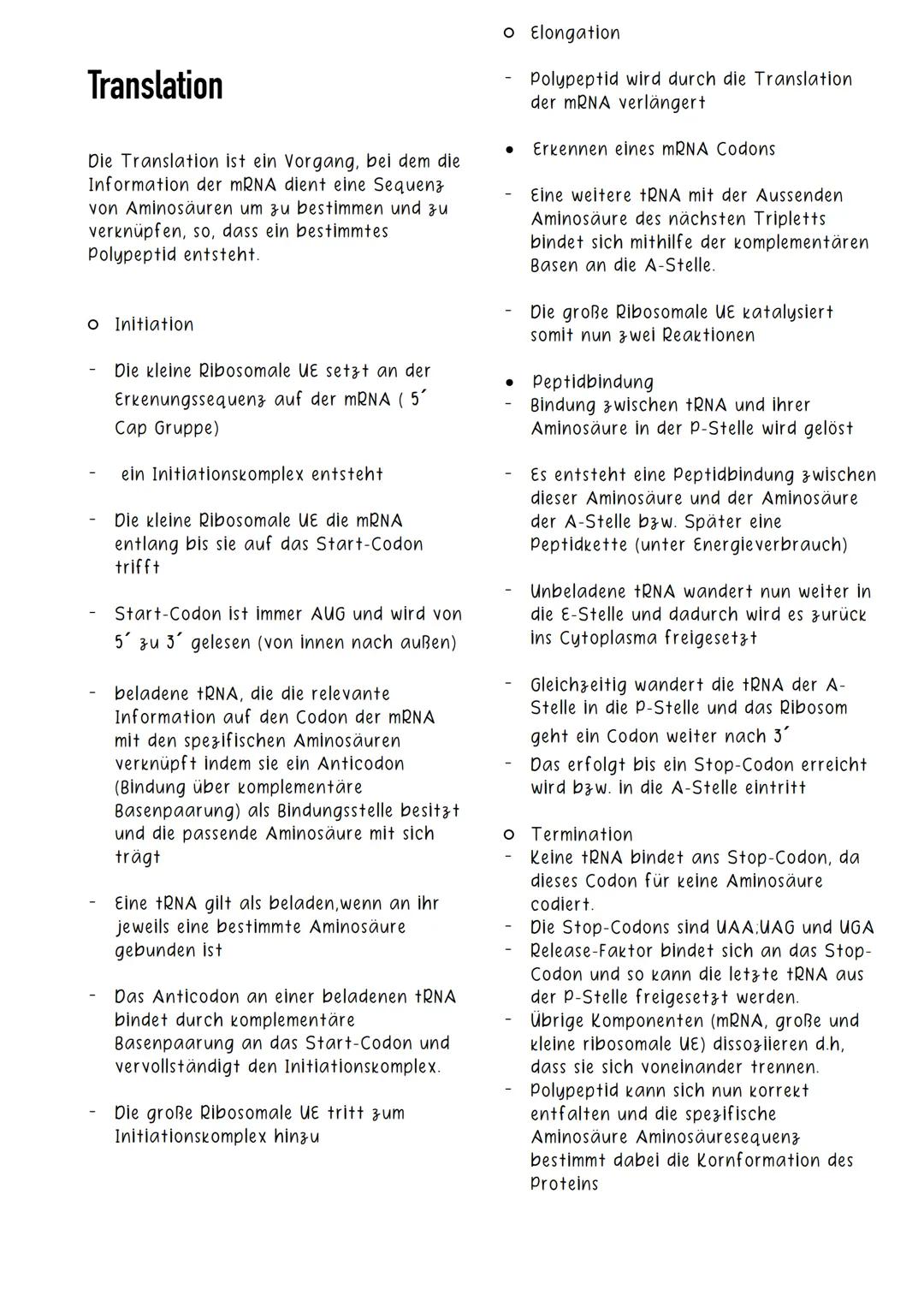 Transkription
Die Trankstription ist der erster Schritt der
Proteinbiosynthese ( ein Prozess bei dem
Proteine hergestellt werden).
Erzeugen 