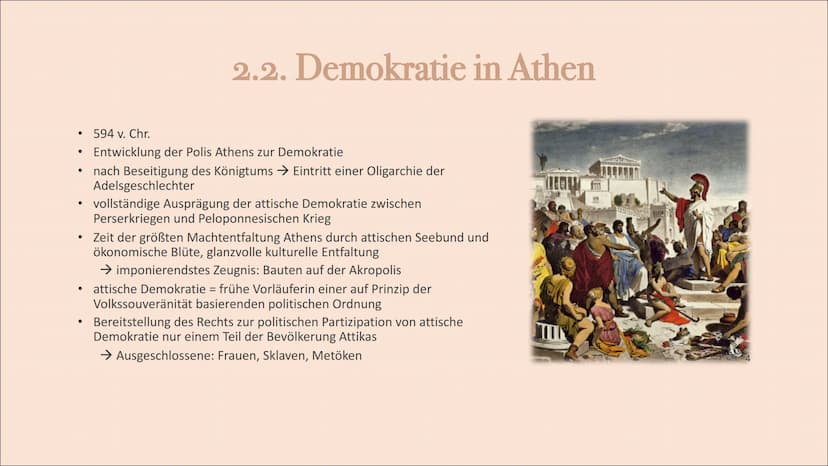 GAG2G2
Die Antike
GA26 25 2 1. Was ist die Antike?
2. Antikes Griechenland
2.1. griechische Kolonisation und Entstehung der Polis
2.2. Demok