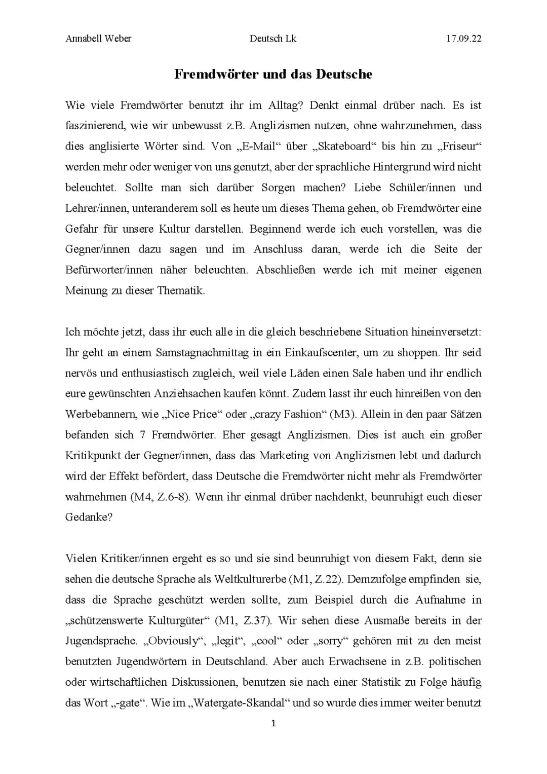 Sprachenteicklung (Materialgestütztes Schreiben)