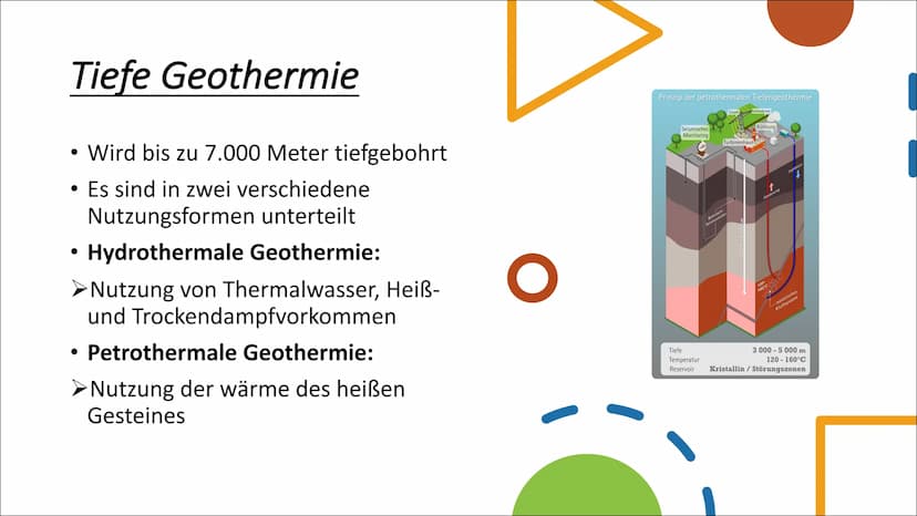 Geothermie
L Inhaltsverzeichnis
Was ist Geothermie?
Wie funktioniert ein
Geothermiekraftwerk?
Arten von Geothermie
Hot-Dry-Rock-Verfahren
Vo
